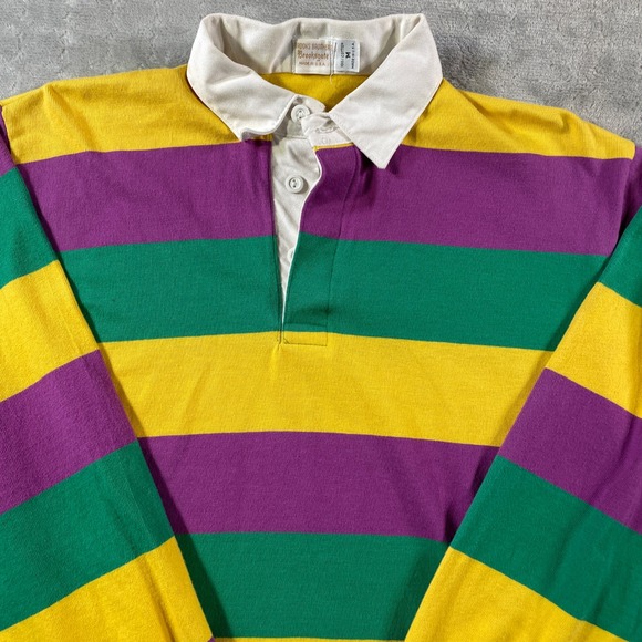 Vintage Brooks Brothers Brooksgate Rugby Shirt Mens Medium Colorful Striped USA - Picture 3 of 10